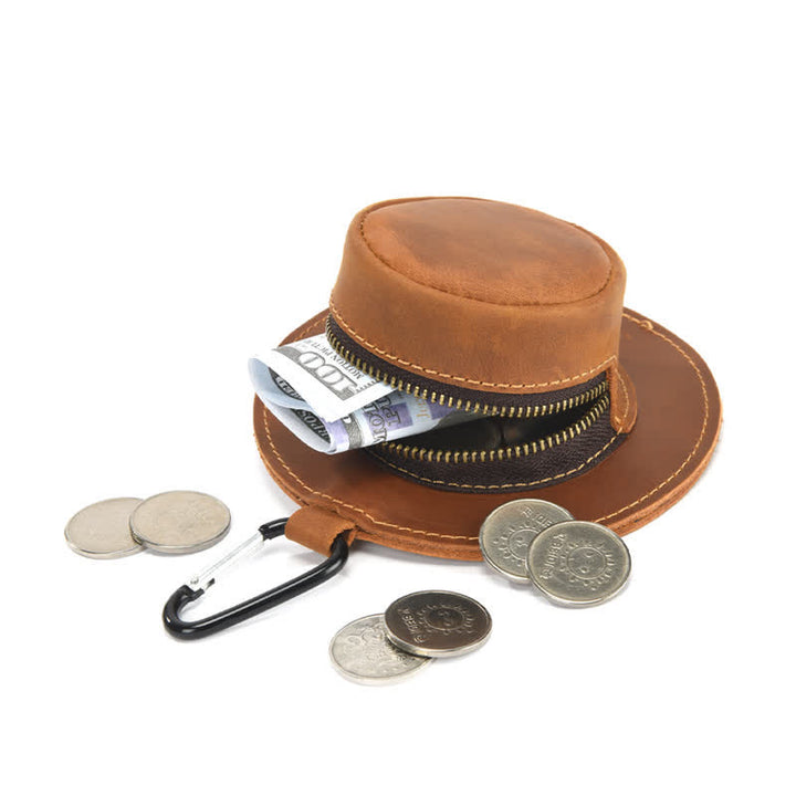 Sac en cuir rétro en forme de chapeau de cowboy occidental