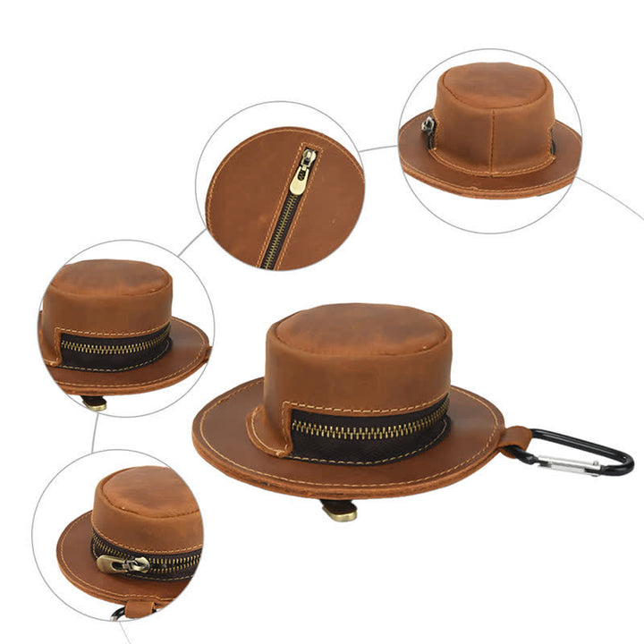 Sac en cuir rétro en forme de chapeau de cowboy occidental