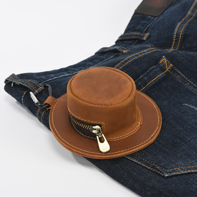 Sac en cuir rétro en forme de chapeau de cowboy occidental