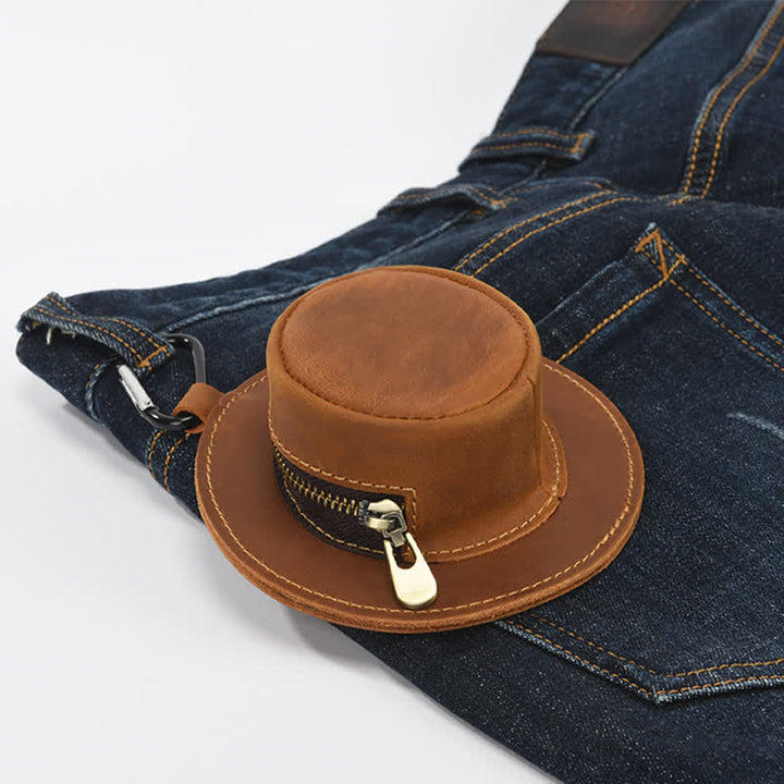 Sac en cuir rétro en forme de chapeau de cowboy occidental