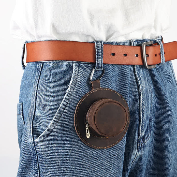 Sac en cuir rétro en forme de chapeau de cowboy occidental