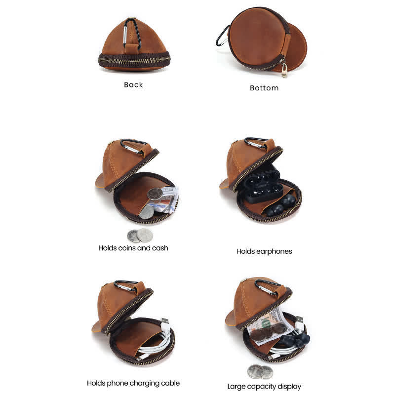 Sac en cuir créatif en forme de casquette de baseball