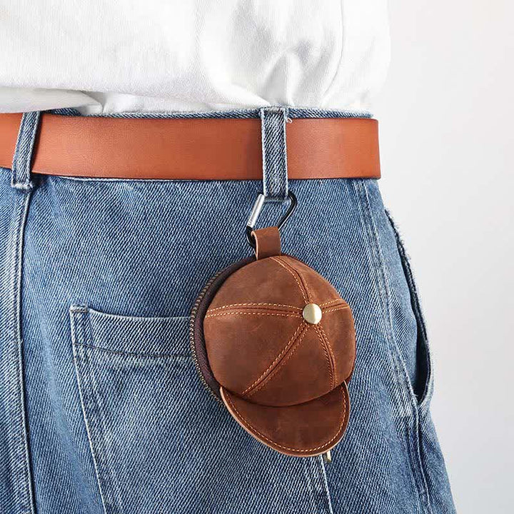 Sac en cuir créatif en forme de casquette de baseball