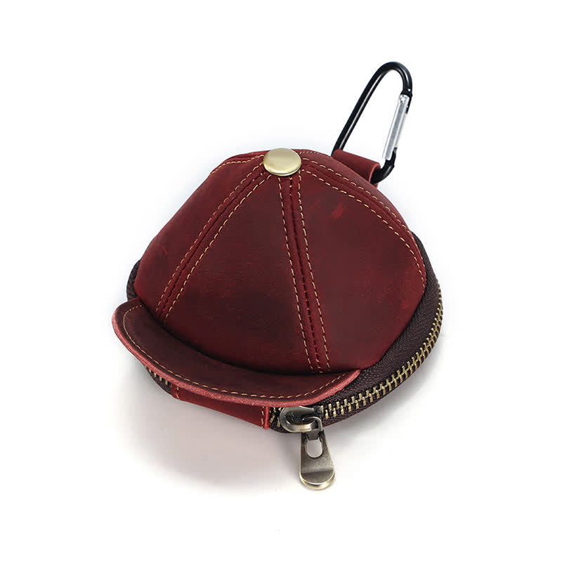 Sac en cuir créatif en forme de casquette de baseball - Rouge vin - image 7