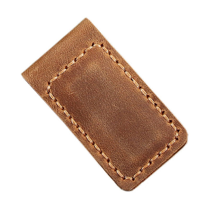 Pince à billets magnétique en cuir avec nom personnalisé, idée cadeau de mariage - Café - image 2