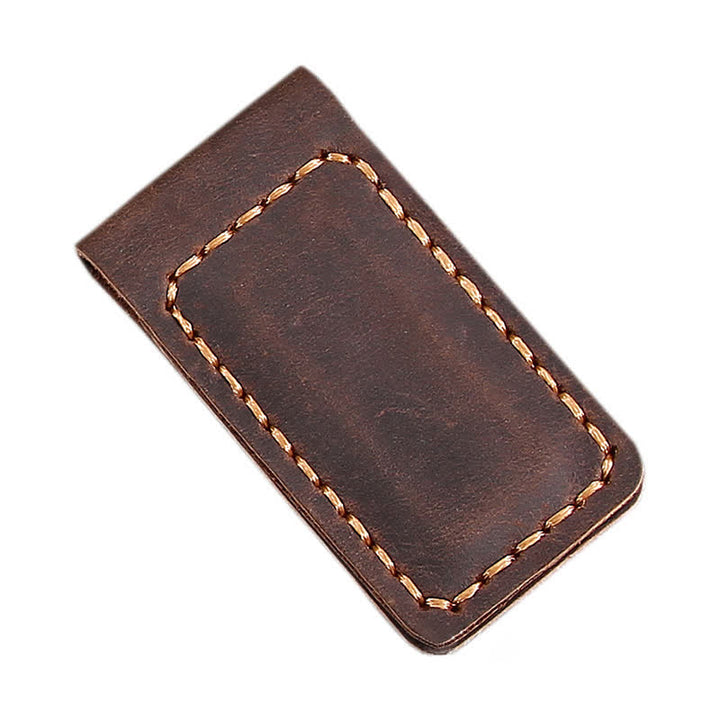 Pince à billets magnétique en cuir avec nom personnalisé, idée cadeau de mariage - Brun - image 8