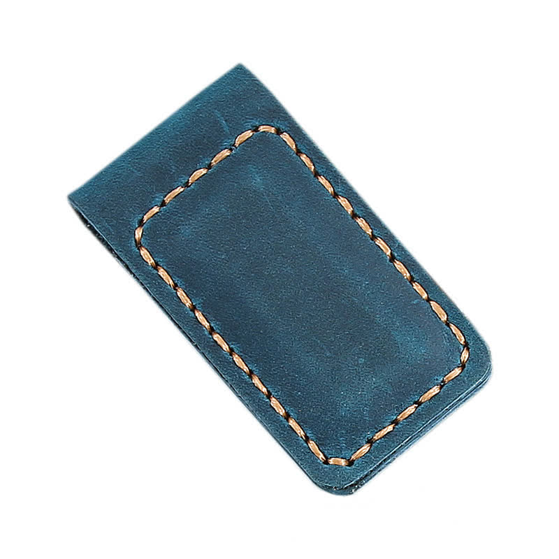 Pince à billets magnétique en cuir avec nom personnalisé, idée cadeau de mariage - Bleu - image 10