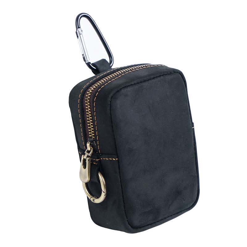 Mini sac banane Cube Outdoor Zipper Coin en cuir véritable
