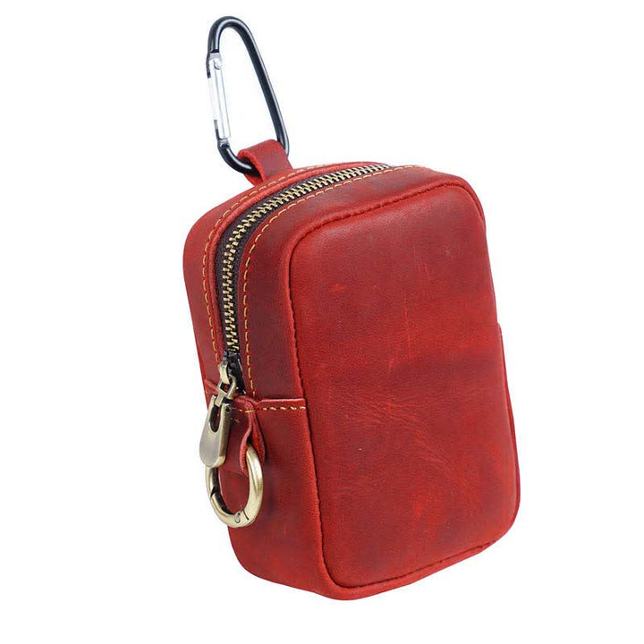 Mini sac banane Cube Outdoor Zipper Coin en cuir véritable