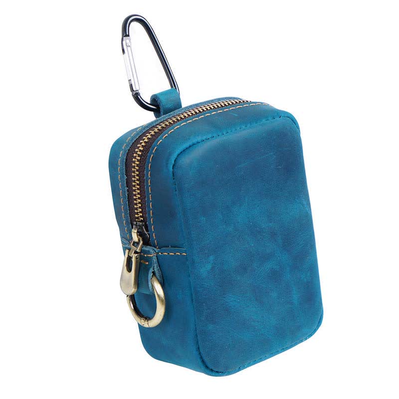 Mini sac banane Cube Outdoor Zipper Coin en cuir véritable