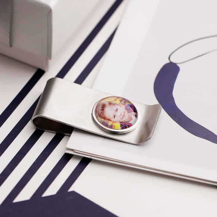 Pince à billets avec photo couleur personnalisée, idée cadeau de mariage