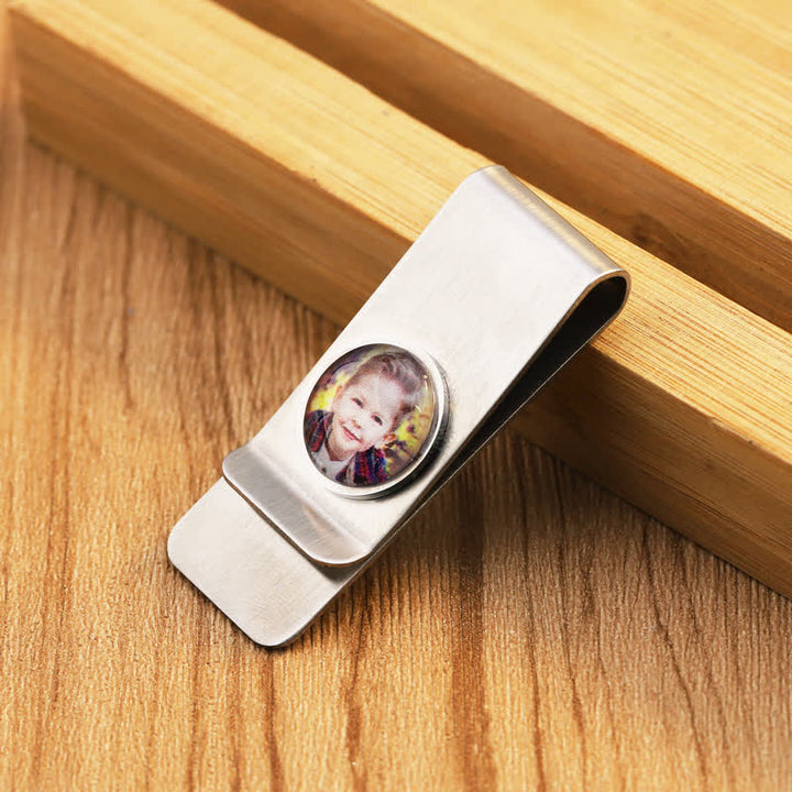 Pince à billets avec photo couleur personnalisée, idée cadeau de mariage - Argent - image 0