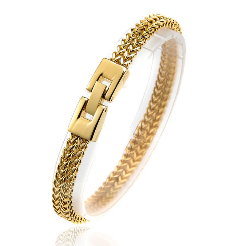 Bracelet en acier inoxydable avec nom personnalisé et chaîne en queue de renard