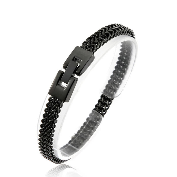 Bracelet en acier inoxydable avec nom personnalisé et chaîne en queue de renard