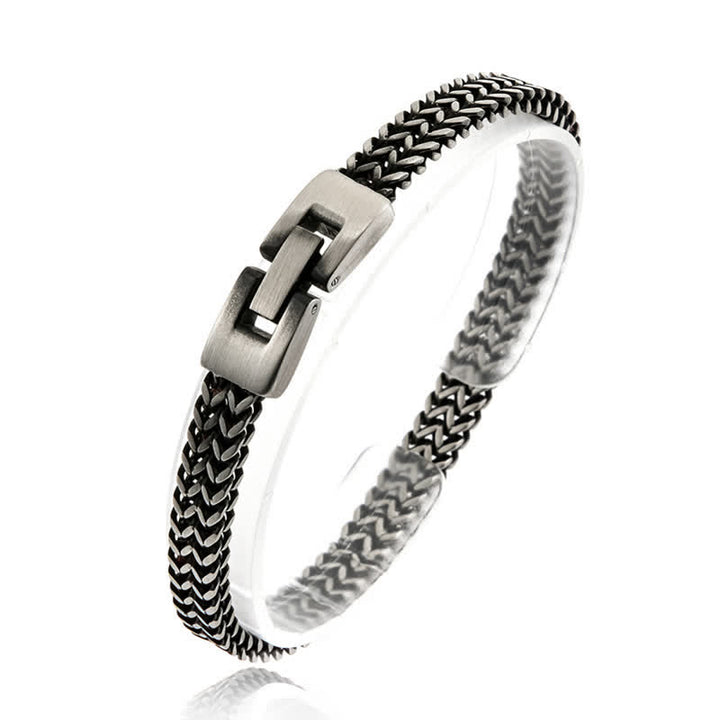 Bracelet en acier inoxydable avec nom personnalisé et chaîne en queue de renard