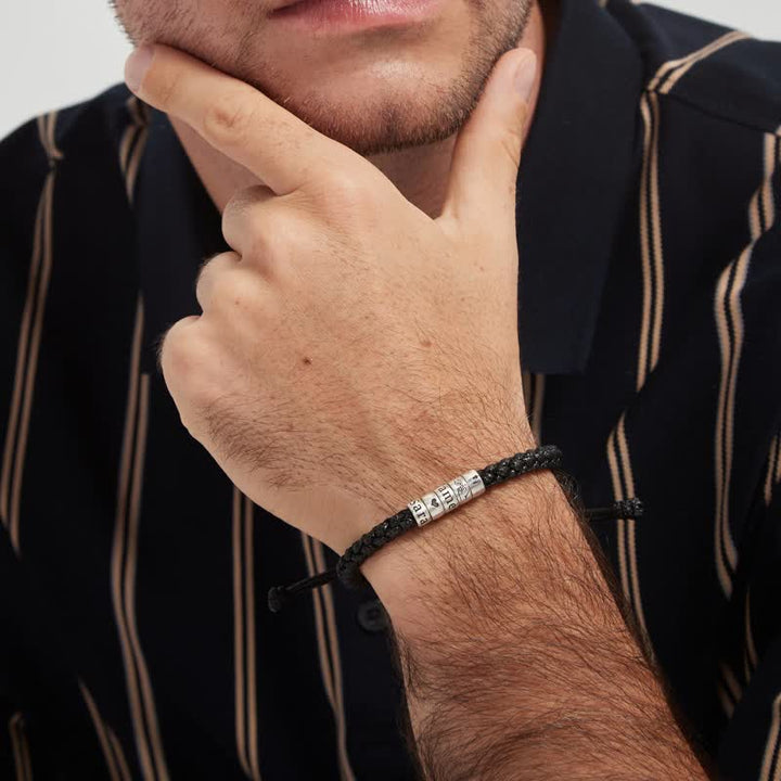 Bracelet en corde avec symbole personnalisé et nom