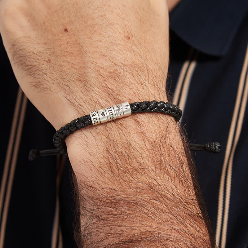 Bracelet en corde avec symbole personnalisé et nom