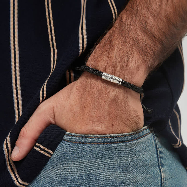 Bracelet en corde avec symbole personnalisé et nom