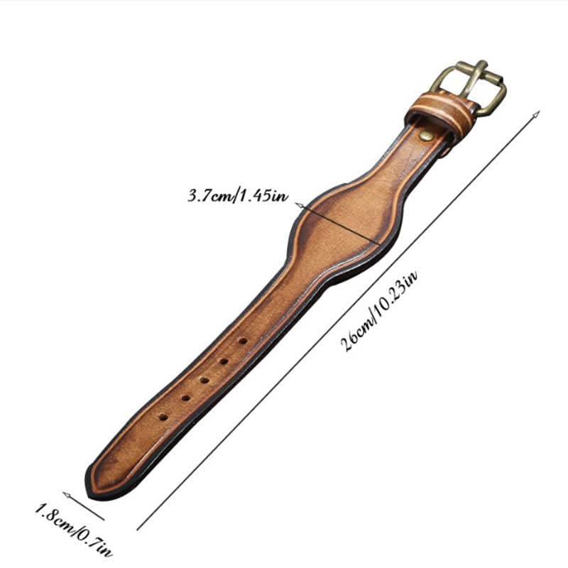Bracelet rétro en cuir marron gravé au laser avec nom personnalisé