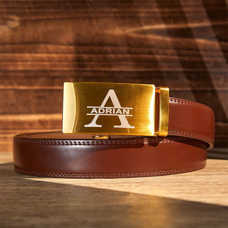 Idée cadeau personnalisée en or, ceinture en cuir à boucle automatique personnalisée à faire soi-même - image 7