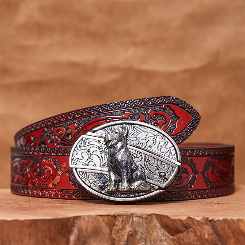Ceinture en cuir pour homme avec couteau pliant caché Loyal Dog