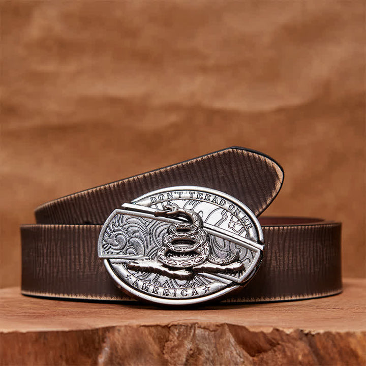 Ceinture en cuir pour homme avec couteau pliant caché Black Mamba