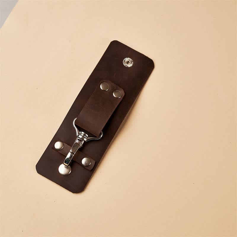 Porte-clés rétro en cuir vieilli avec boucle de ceinture