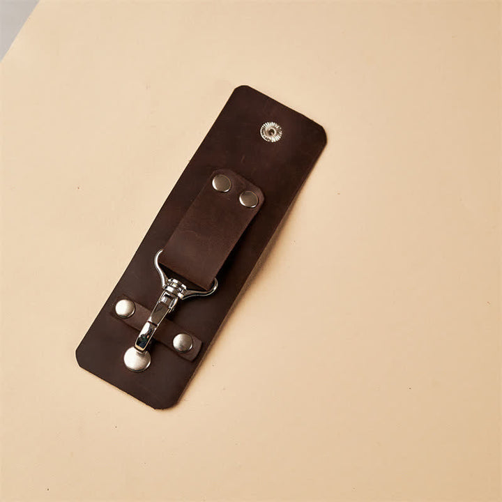 Porte-clés rétro en cuir vieilli avec boucle de ceinture