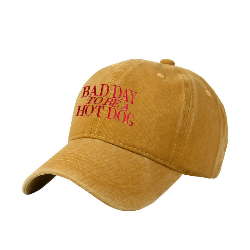 Casquette de baseball ajustable brodée « Bad Day To Be a Hot Dog »