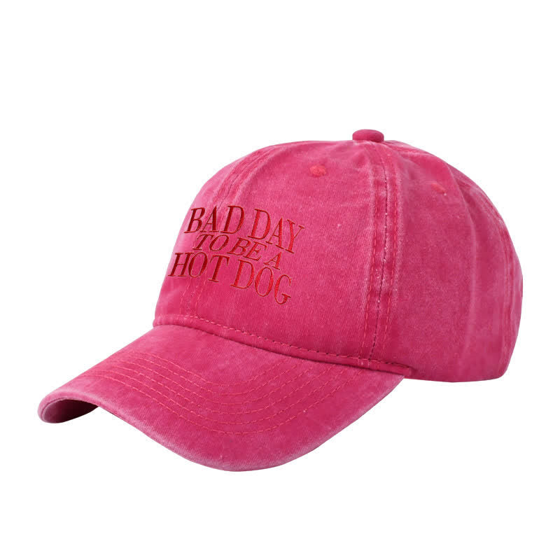 Casquette de baseball ajustable brodée « Bad Day To Be a Hot Dog »