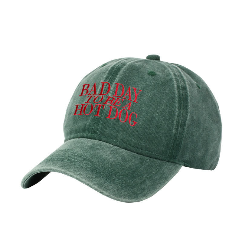 Casquette de baseball ajustable brodée « Bad Day To Be a Hot Dog »