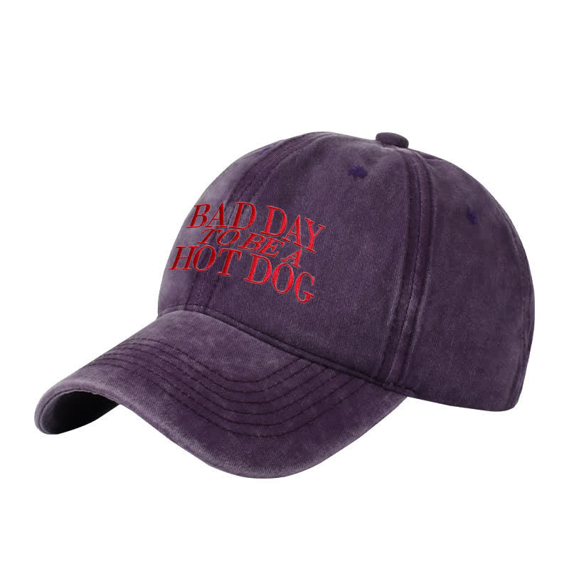 Casquette de baseball ajustable brodée « Bad Day To Be a Hot Dog »