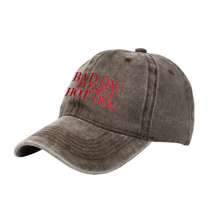Casquette de baseball ajustable brodée « Bad Day To Be a Hot Dog »