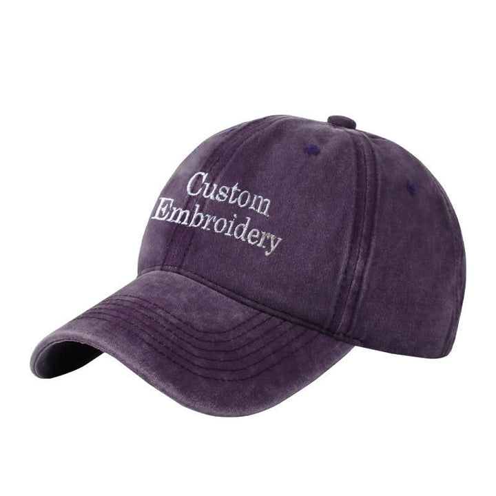 Casquette de baseball ajustable brodée personnalisée avec texte personnalisé