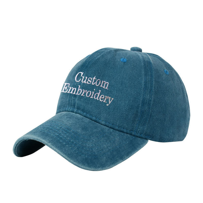 Casquette de baseball ajustable brodée personnalisée avec texte personnalisé - Cyan foncé - Réglable (environ 21 5/8"-23 1/4") - image 12