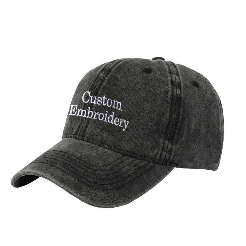 Casquette de baseball ajustable brodée personnalisée avec texte personnalisé
