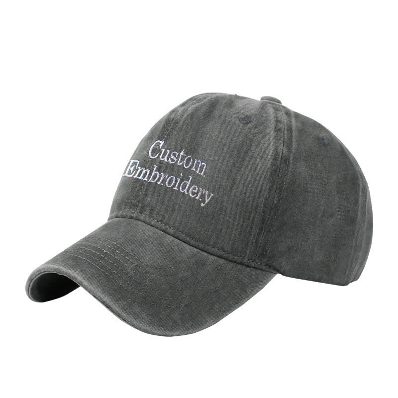 Casquette de baseball ajustable brodée personnalisée avec texte personnalisé