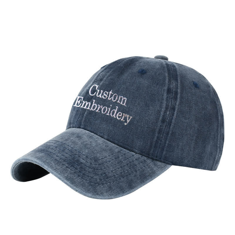 Casquette de baseball ajustable brodée personnalisée avec texte personnalisé