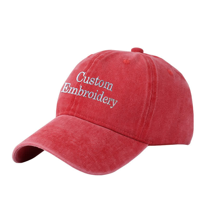 Casquette de baseball ajustable brodée personnalisée avec texte personnalisé - Rouge - Réglable (environ 21 5/8"-23 1/4") - image 9