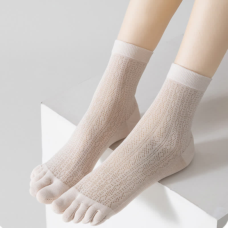 Chaussettes d'été en maille fine à cinq doigts pour femmes