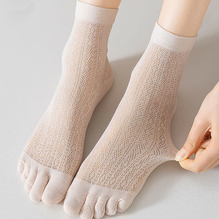 Chaussettes d'été en maille fine à cinq doigts pour femmes
