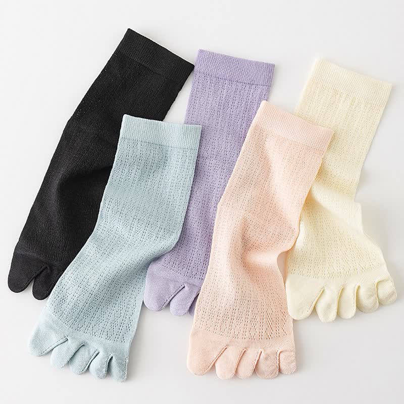 Chaussettes d'été en maille fine à cinq doigts pour femmes
