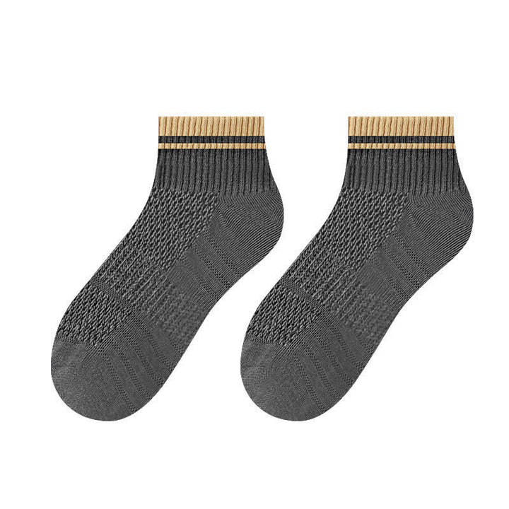 Chaussettes courtes d'été fines à motif côtelé en maille pour hommes