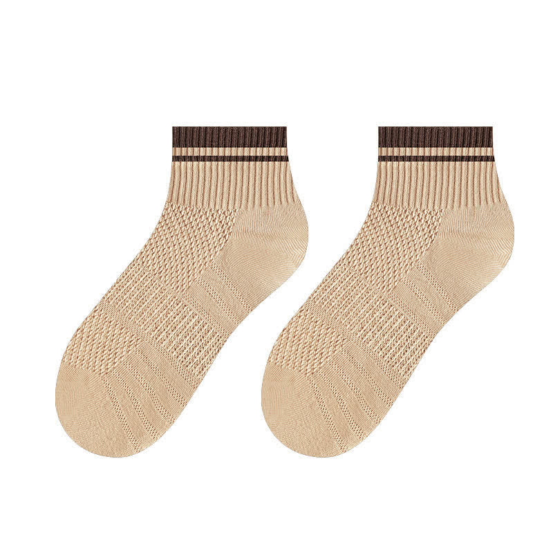 Chaussettes courtes d'été fines à motif côtelé en maille pour hommes