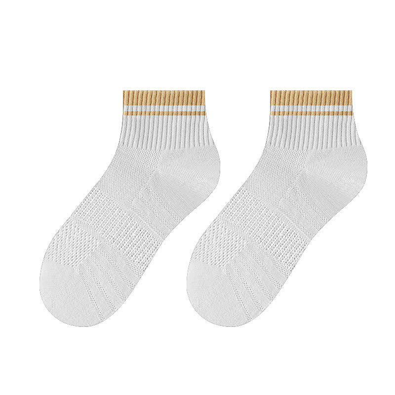 Chaussettes courtes d'été fines à motif côtelé en maille pour hommes