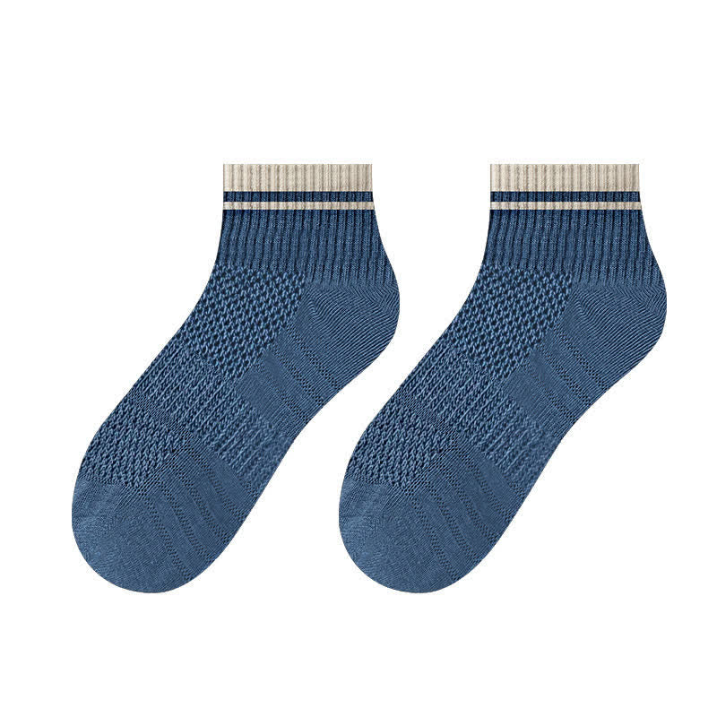 Chaussettes courtes d'été fines à motif côtelé en maille pour hommes