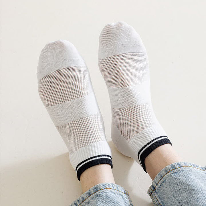 Chaussettes courtes d'été fines à motif côtelé en maille pour hommes