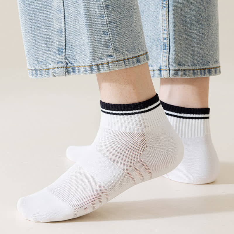 Chaussettes courtes d'été fines à motif côtelé en maille pour hommes