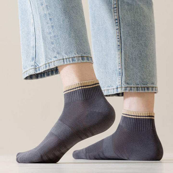 Chaussettes courtes d'été fines à motif côtelé en maille pour hommes