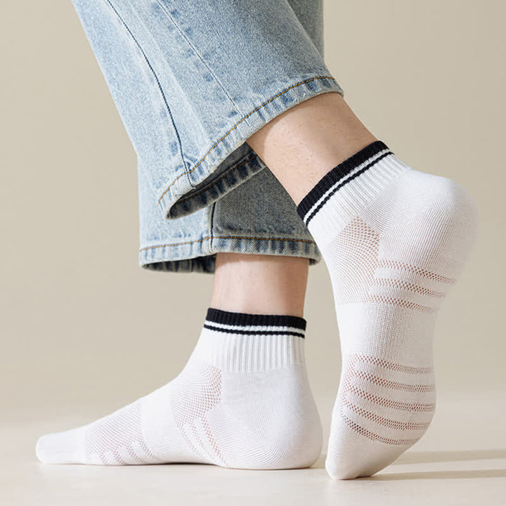 Chaussettes courtes d'été fines à motif côtelé en maille pour hommes